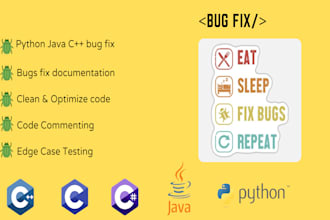 fix bugs in python, java, c, cpp, c sharp code