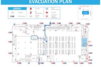 design a custom fire emergency evacuation plan for your floor plan