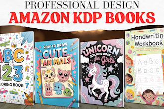 do kids and adult coloring book for amazon KDP low content cover and interior