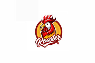 design rooster, chicken, farm, poultry, agriculture, vintage and animal logo