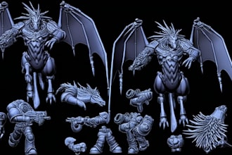 do 3d sculpt high quality 3d model for 3d printing