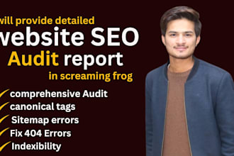 provide detailed website SEO audit report in screaming frog