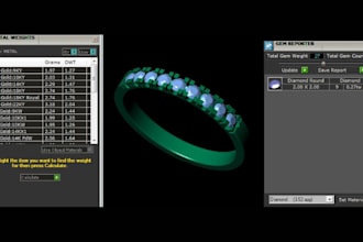create a modern 3d cad jewellery design and render it