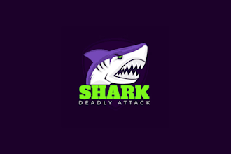 design shark, ocean, predator, wild, fish, strength, sports and bold logo