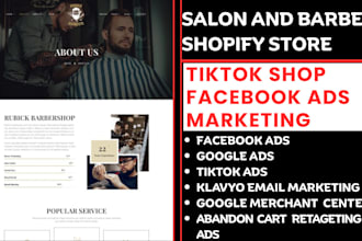 do barber and salon shopify store facebook ads and tiktok shop marketing