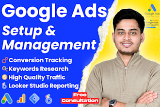 setup and manage google ads adwords ppc search, display, pmax campaigns for smbs