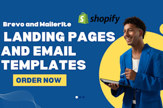 design landing page email template on brevo and mailerlite for shopify
