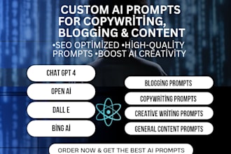 get custom ai prompts for copywriting, blogging, and content