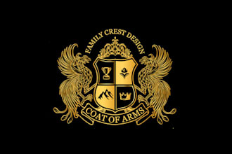 design luxury regal heraldic family crest coat of arms logo with branding kit