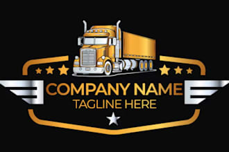 design logistics trucking and transport logo