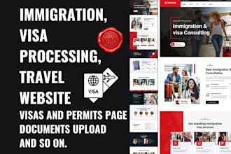 build travel immigration visa processing website tourism vacation website