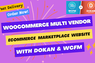 create woocommerce multi vendor ecommerce website using dokan pro or wcfm
