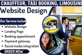 taxi booking website, booking website limousine website chauffeur website