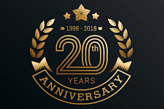 draw anniversary, celebration, birthday, and event logo