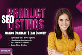 seo product listing for amazon, etsy, ebay, walmart, shopify