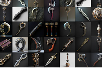 create 3d model for game assets 3d rigging texturing 3d game props vfx objects