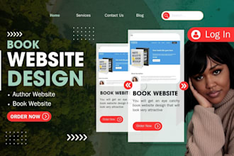 build mordern ebook author website, book author website for your brand, mockup