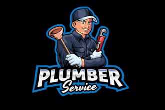 create professional plumbing and cleaning logo