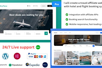 create a flight affiliate, hotel and travel booking website