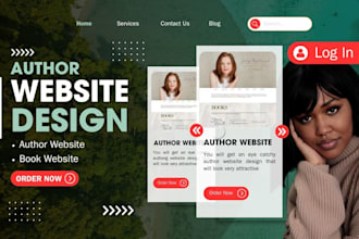 design author website, ebook author website and landing page, wordpress website