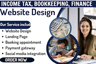 design income tax website, credit repair, finance website, bookkeeping website