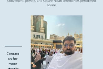 be your online nikah imam and help you in your nikah, witnesses and certificate