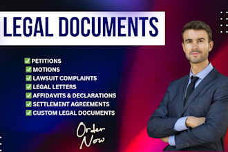 professionally draft legal documents, letters, petitions, motions, lawsuits