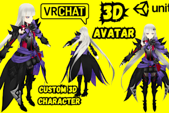 create custom vrchat avatar furry anime 3d model vtuber model blender rigging