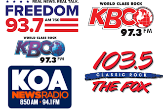 do music spin and viral music airplay on 97 kbco, koa 850, freedom 93 radio