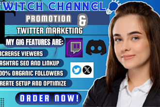 organically promote your twitch, organic growth with twitter and organic discord