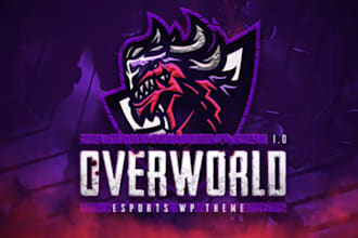 create an esport websites, tournament website, sport website with logo
