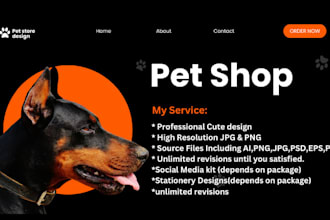 design a pet store or pet grooming website on wix or wordpress for your business