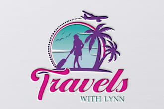design professional beach, trip, traveling logo for you
