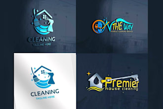 design cleaning service and power washing logo