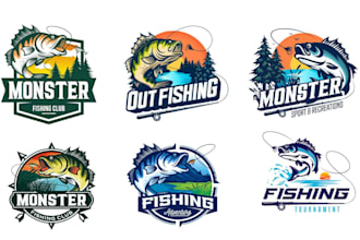 professional hunting, fishing, mountain and outdoor logo