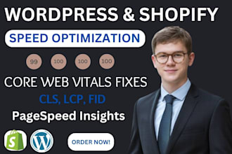 speed up wordpress, shopify speed and fix core web vitals cls, lcp,inp issues