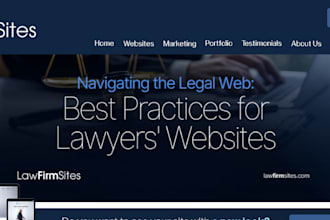 design attorney website, lawyer, law firm and legal office wordpress website