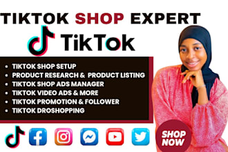 tiktok shop setup, tiktok shop management and tiktok shop marketing