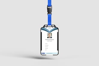 create modern id card, pass card, student identity card, visitor card design