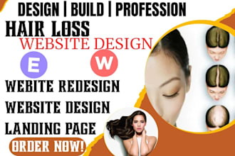 design hair care website hair loss website and hair removal