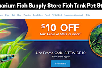 design aquarium website fish supply shopify store fish tank pet store website