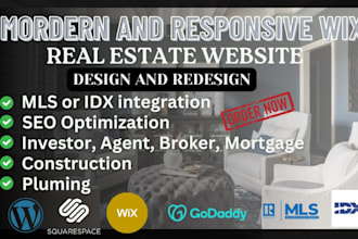 wix realtor website design or redesign real estate idx mls landing page website
