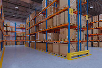 design 3d warehouse interior, industrial facility, and commercial building cgi