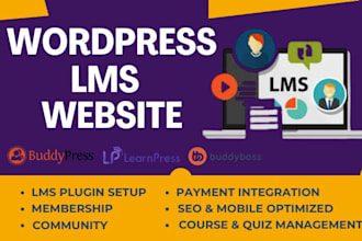 design wordpress lms with buddypress, learndash, learnpress and youzify
