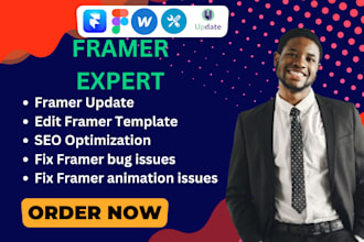 edit template, fix framer website optimize SEO figma to framer update framer