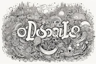 draw doodle art name or merch design