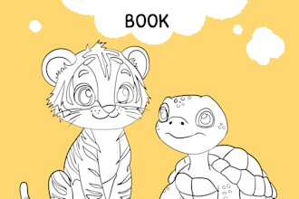 draw cute children coloring book pages