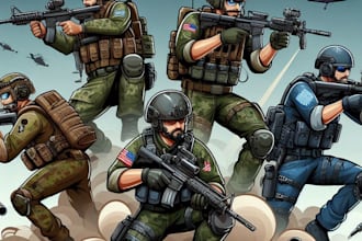 draw tactical, warrior ,or military themed illustrations