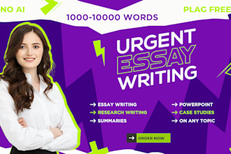 do essay writing, research, summary report, case study