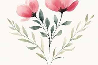 create a botanical or floral illustration in watercolor